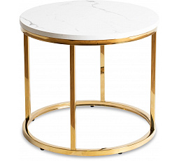 Stolík CLIFF Biely Mramor/Zlatý
