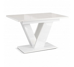 Stôl CLARK Rozkladací 120-160 cm Biely Lesk