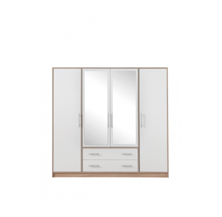 Šatníková skriňa SMART SRL1 so zrkadlom, dub sonoma + biely lux Šatníková skriňa SMART SRL1 so zrkadlom, dub sonoma + biely lux