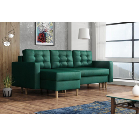 Rohová sedacia súprava Anabel UNI tmavo zelená