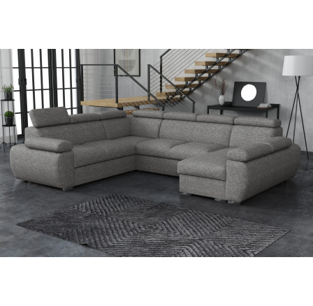 Pohovka Bodie U pravá sivá