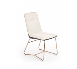 Jedálenská stolička K390, Krémová/Tmavošedá/Ružová zlatá