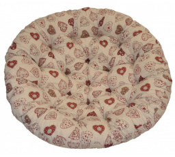 Vankúš pre kreslo papasan 110 cm s motívom červeného srdca