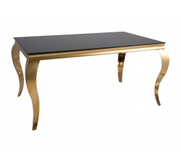 STÔL PRINCE ČIERNY / ZLATÝ 150X90