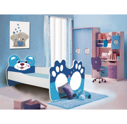Posteľ s matracom BEAR BLUE 140x70 Modrá Posteľ s matracom BEAR BLUE 140x70 Modrá