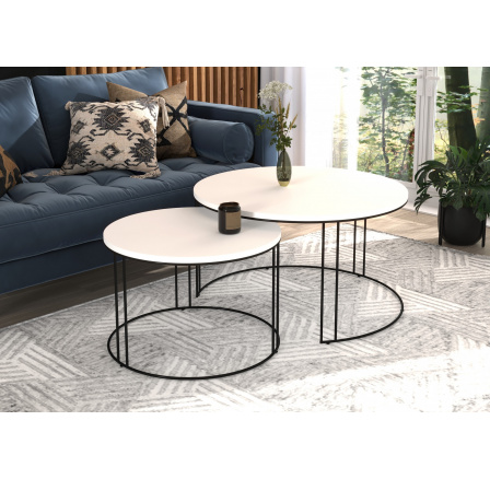 Konferenčný stolík 2v1 ETTA Čierny+Biely