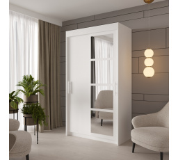 Zrkadlová posuvná skriňa NEROLI 120 White+White