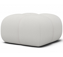 Čalúnený puf Covio, biely zamat Paolli 01 85x52