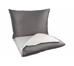 Obliečky Satén UNI DUO 140x200, 70x90cm antracit/svetlo šedá