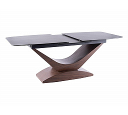 Jedálenský stôl DOLCE KERAMIKA, efekt sivý mramor/orech