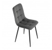 Stolička jedálenská, sivá zamatová látka, nohy čierny kov