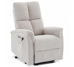 Relaxačné masážne kreslo s výhrevom, 8-bodová vibračná masáž, zdvíhací systém, USB, krémová látka