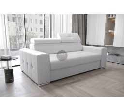 Sofa MARGO II 195 cm - prírodná koža - biela koža