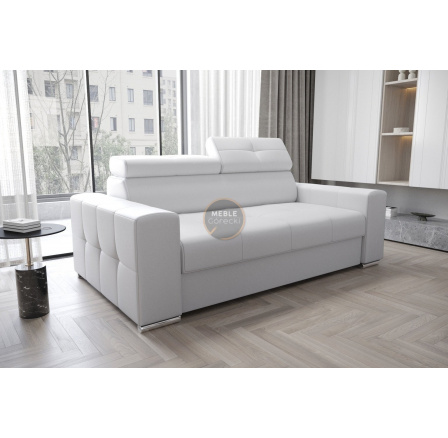 Sofa MARGO II 195 cm - prírodná koža - biela koža