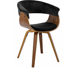 Stolička OHIO 2 Zamatová Čierna Ohýbaná Preglejka