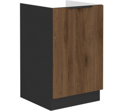 Dolná skrinka MONZA - 50 ZL 1F BB, Čierna mat/Orech