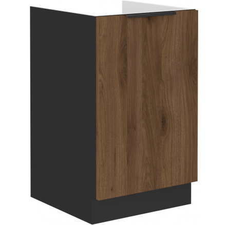 Dolná skrinka MONZA - 50 ZL 1F BB, Čierna mat/Orech