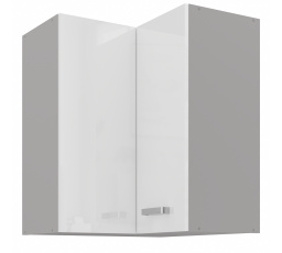 Horní rohová skřínka BIANCA - 60 x 60 GN-72 2F (90°), Šedá / Bílý lesk