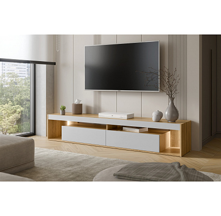 TV komoda FIORE 200, dub tajga / sivá