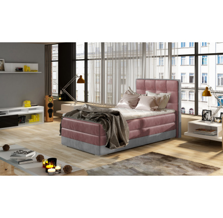 Posteľ - boxspring ASTER 90x200 cm, Monolit 63 a okraje postele