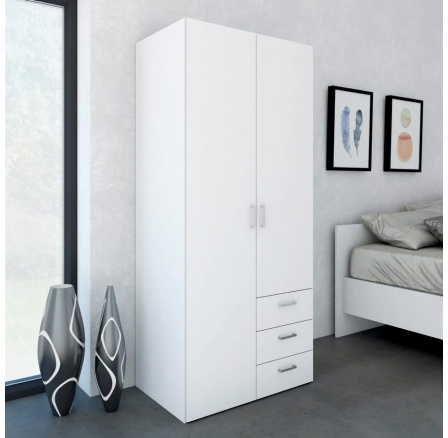 Šatní skriňa SID 2d3s 175, Biela