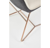 Jedálenská stolička K390, Krémová/Tmavošedá/Ružová zlatá