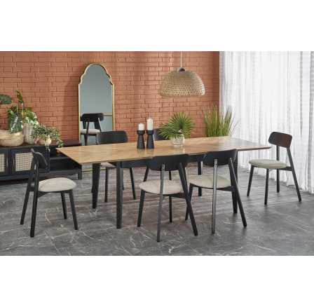 Jedálenský stôl EDMONDO, Prírodný dub/Čierna