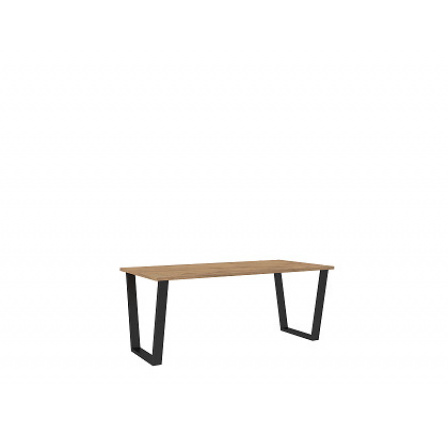 CELINE NEW - Jedálenský stôl s. 185 x 75 x 90, laminovaný dub Lancelot/ čierny kov (CESAR=PACKAGES) "LP" (Z)