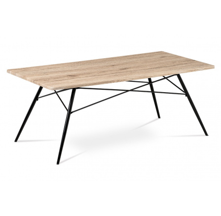 Konferenčný stolík 122x61x49, MDF dub San Remo, čierny matný kov Konferenčný stolík 122x61x49, MDF dub San Remo, čierny matný kov