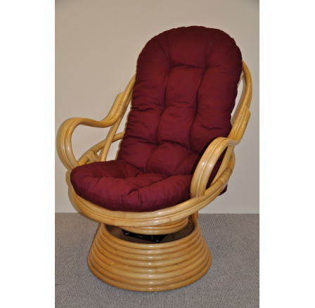 Ratanové hojdacie kreslo Swivel honey burgundy vankúš Ratanové hojdacie kreslo Swivel honey burgundy vankúš