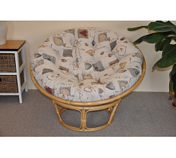 Ratanový papasan 115 cm medový - vankúš s motívom srdca Love