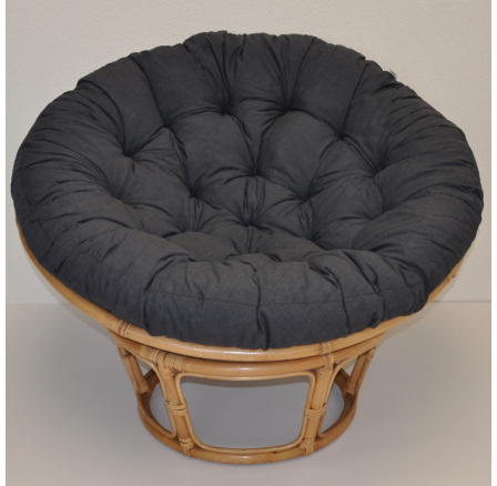 Ratanový papasan 110 cm medový vankúš tmavosivý Ratanový papasan 110 cm medový vankúš tmavosivý