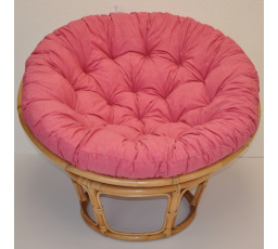 Ratanový papasan 115 cm medový - poduška malinový melír