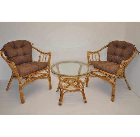 Ratanová sedacia súprava Subaliu - hnedé odlesky