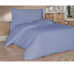 Francúzske obliečky saténový prúžok 200x200, 70x90cm modré