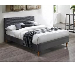 Posteľ AZURRO Velvet, 160x200 cm, sivá Bluvel 14/dub