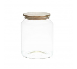 Sklenená nádoba na skladovanie s dreveným vekom 2,4l