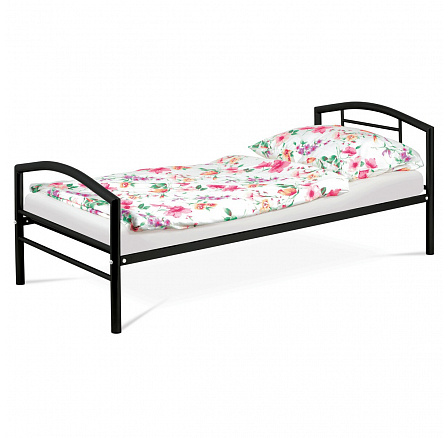 Posteľ jednolôžková 90x200 cm, kovová čierny lesk