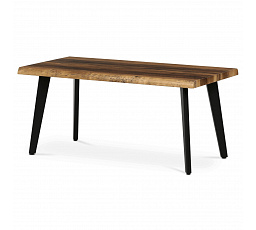 Stôl konferenčný, 120x60x55 cm, MDF doska, dekor staré drevo, kov, čierny lak