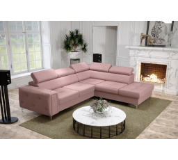 Rohová sedacia súprava ORION II s funkciou spania 225x255 cm - ružová, pravá