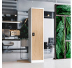Kovová skriňa policová Eco Design ALEX, 450 x 1850 x 400 mm, Biela/ dub sonoma