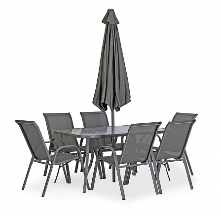 Súprava Záhradného Nábytku NEBRASKA Sivá