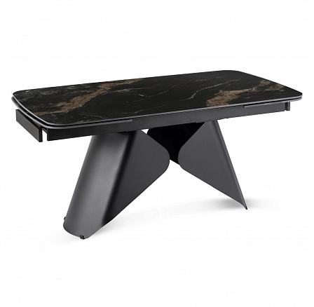 Stôl VERONA Keramický Rozkladací 160-240 cm Čierny Mramor/Čierny