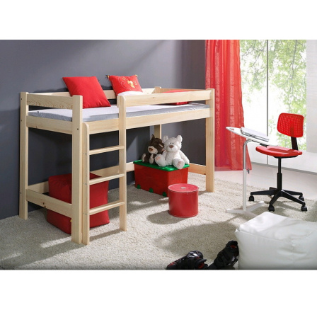 Detská vyvýšená posteľ z masívneho dreva LAURA