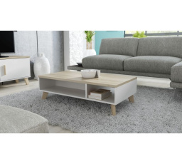 Konferenčný stolík LOTTA 110, Biela/ Dub sonoma