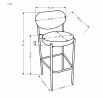 Barová stolička H108, Sivá/čierna