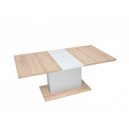 Jedálenský stôl TRAWERS, dub sonoma/biela alpská