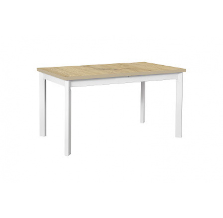 Jedálenský stôl MADONA 1P (MODENA 1P) rozkladací laminovaný dub artisan / noha biele drevo -kolekcia "DRE" (K150-Z)