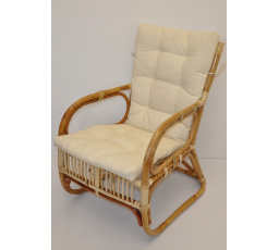 Ratanové kreslo Melbourne - vankúš béžová zdôrazňuje