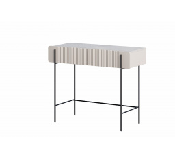 Toaletný stolík Malmi 100 cm so zásuvkami - kašmír / crema bianca / čierne nožičky